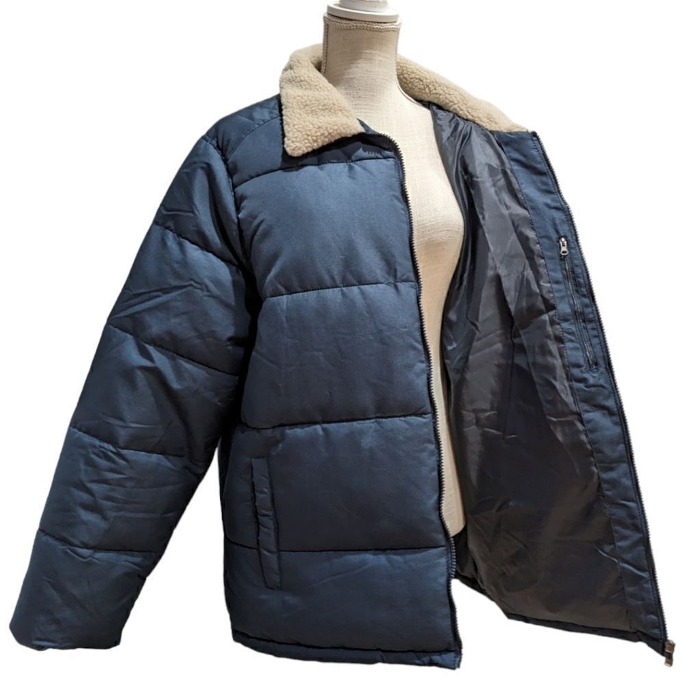 Falcon Hilltop Men's Sherpa Collar Padded Chest Pocket Jacket- Navy Size XL NWT - Picture 5 of 11